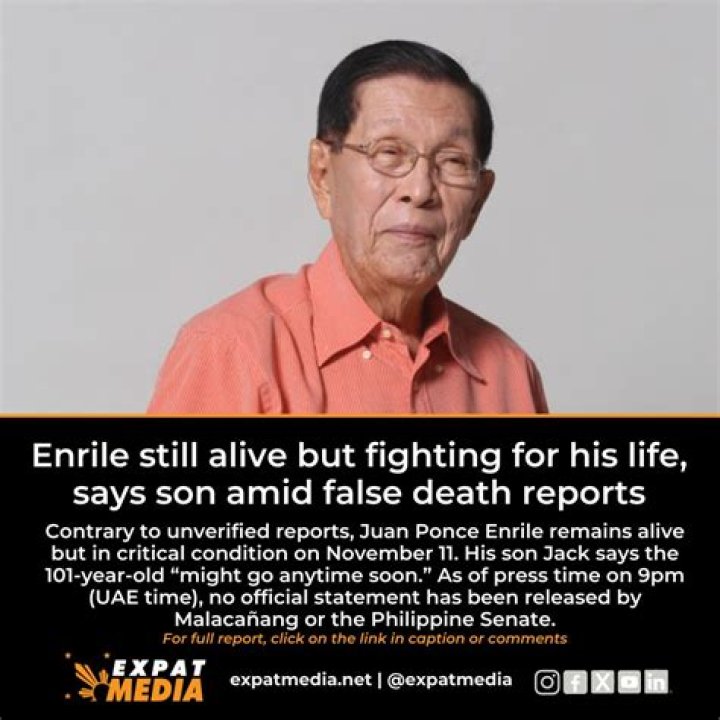 
Is Juan Ponce Enrile Still Alive Or Dead? Death And Latest News On Twitter 