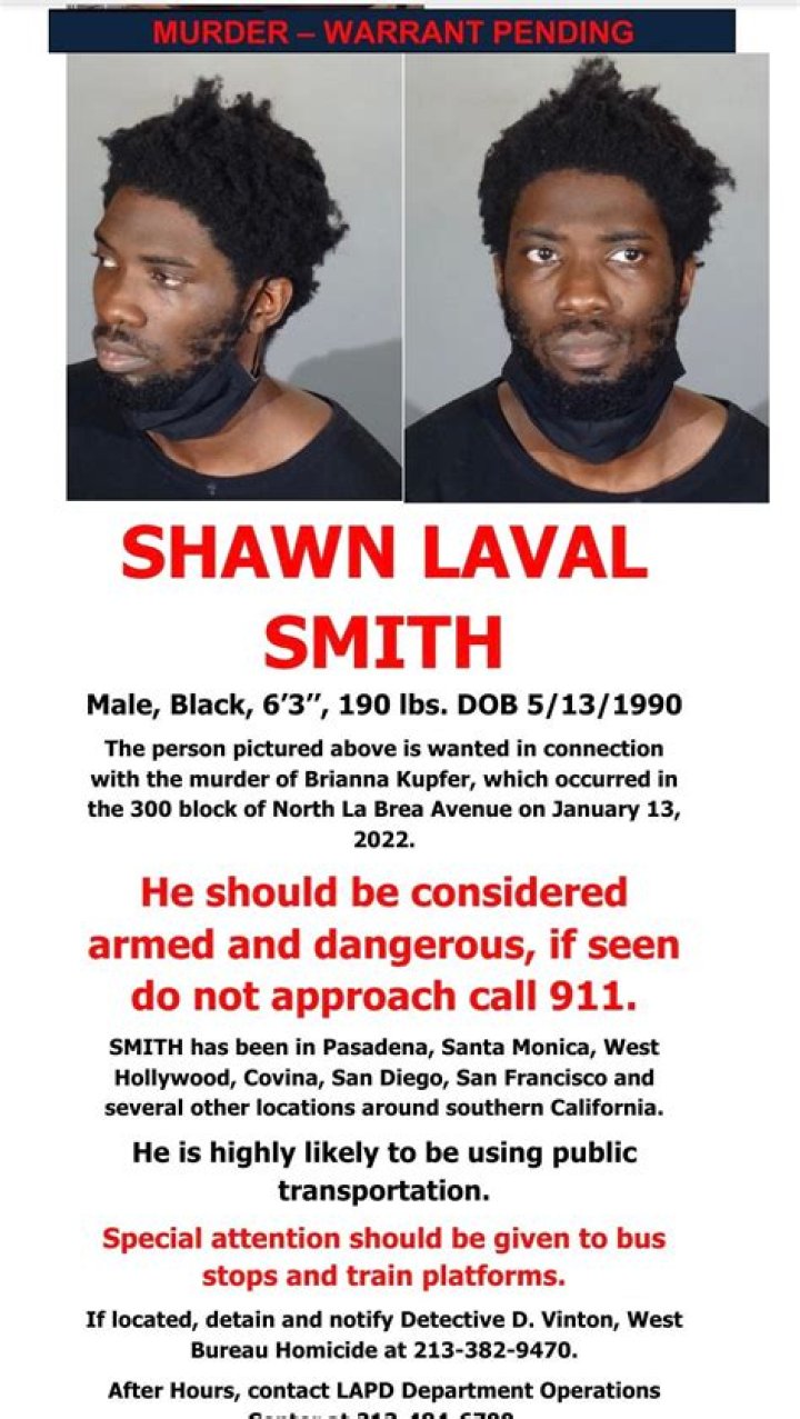 
LA Brea Murder Case: Who Is Shawn Leval Smith Brianna Kupfer Killer Suspect? His Details 