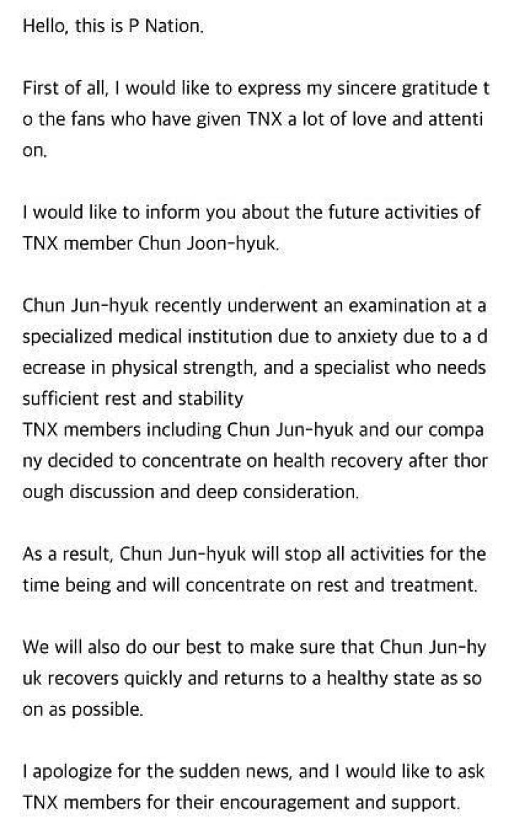 
“We will always wait for you”: Fans show support to TNX’s Junhyeok as agency announces his hiatus 